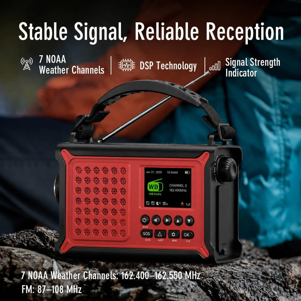 Emergency Weather Radio with Solar Hand Crank, S.A.M.E Localized NOAA Alert