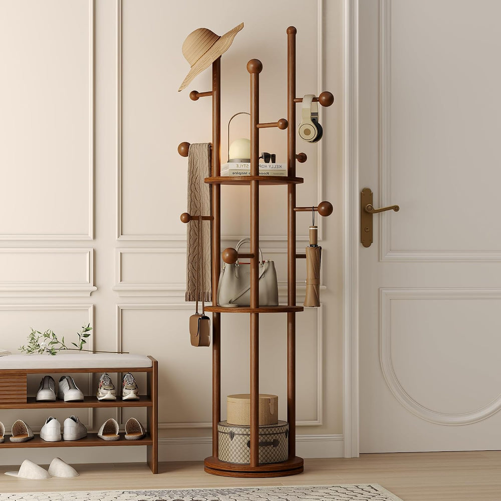 FROMJBEST Coat Rack Freestanding, Coat Tree Entryway, Mid-Century, Walnut