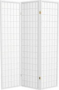 Red Lantern 6 ft. Tall Window Pane Shoji Screen - White - 3 Panels