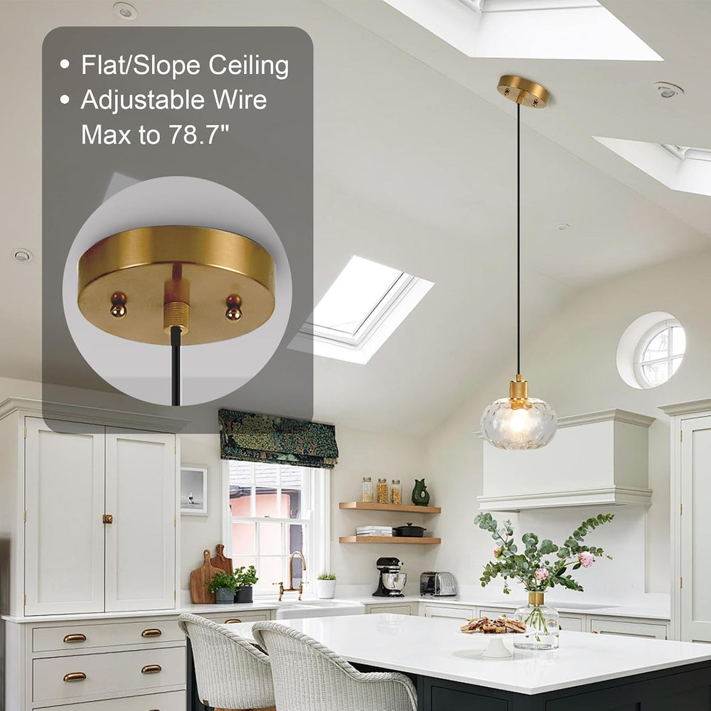 Glass Pendant Lights Kitchen Island 8 Inch Adjustable Pendant Light Fixtures ...