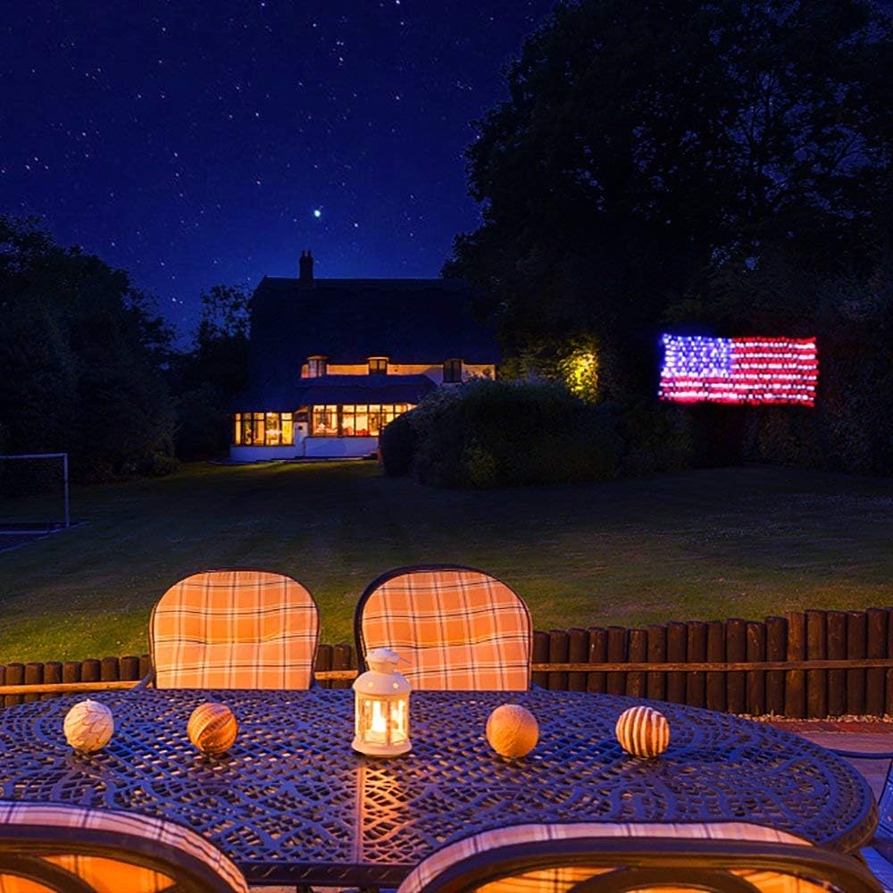 Decute American LED Flag Net Lights - 420 LED 4th of July Decorations Outdoor...