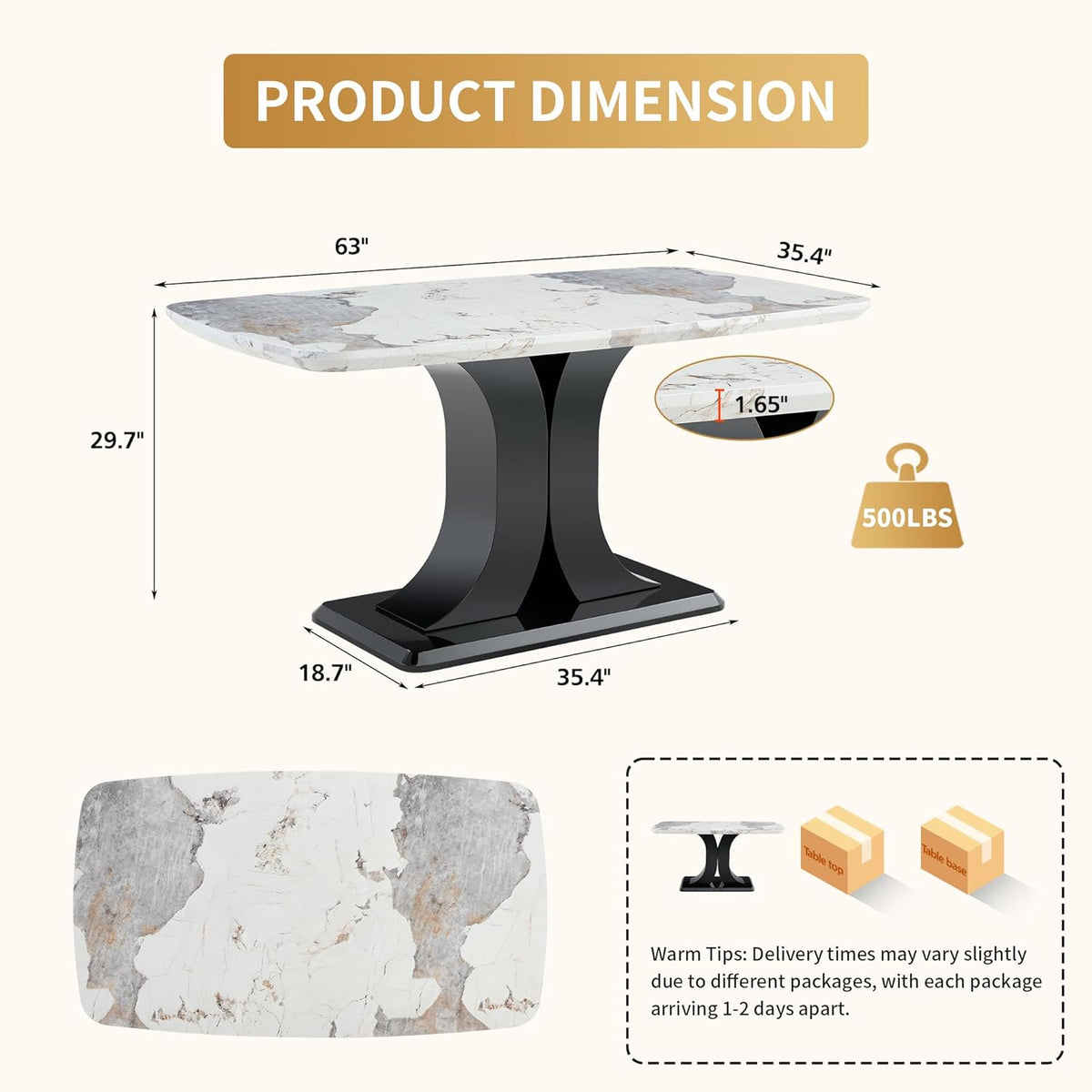 modern dining table set for 6, marble kitchen, close-up detail
