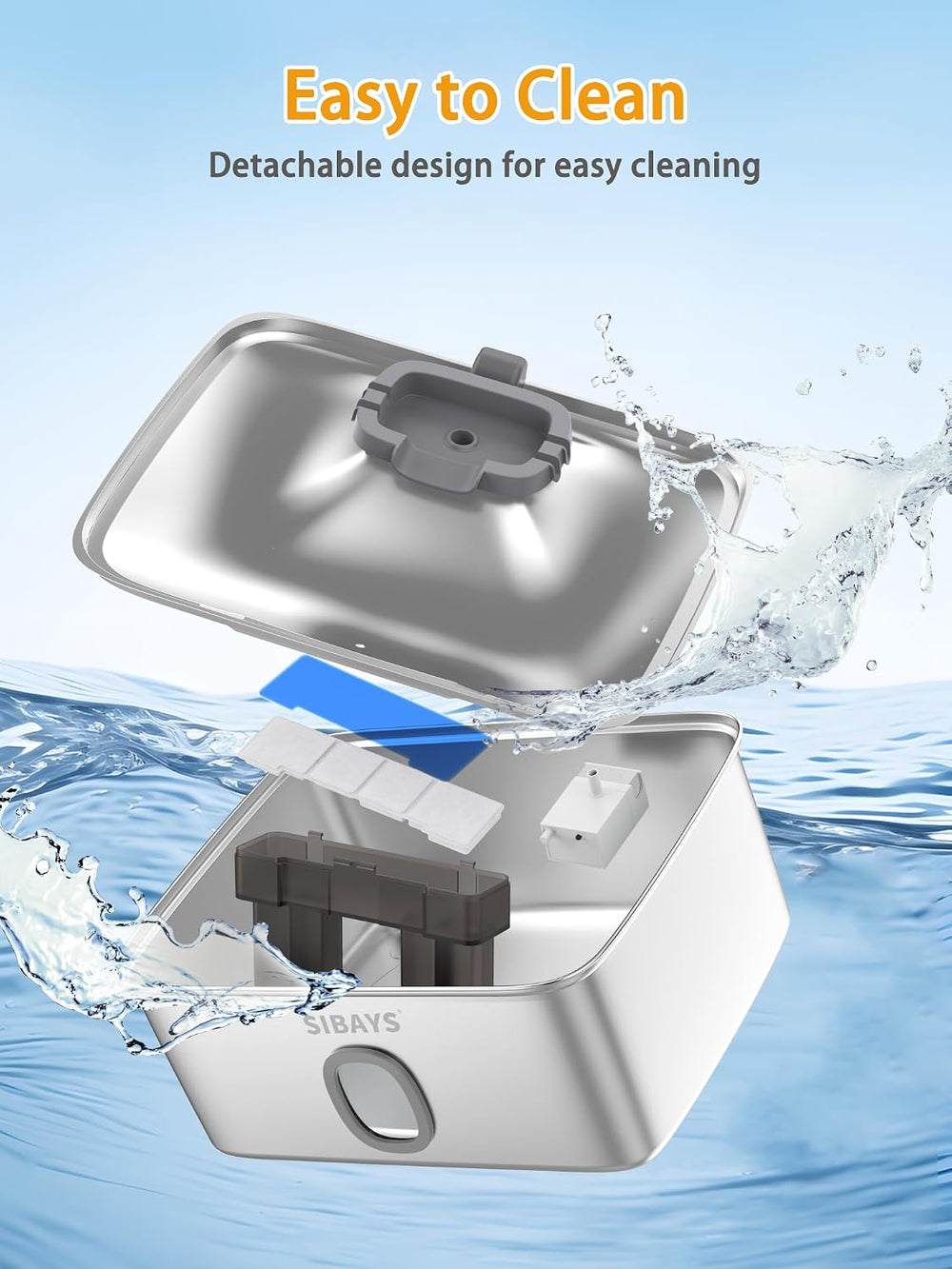 SIBAYS Large Dog Water Fountain, 4Gal/15L Large Capacity Stainless Steel Dog ...
