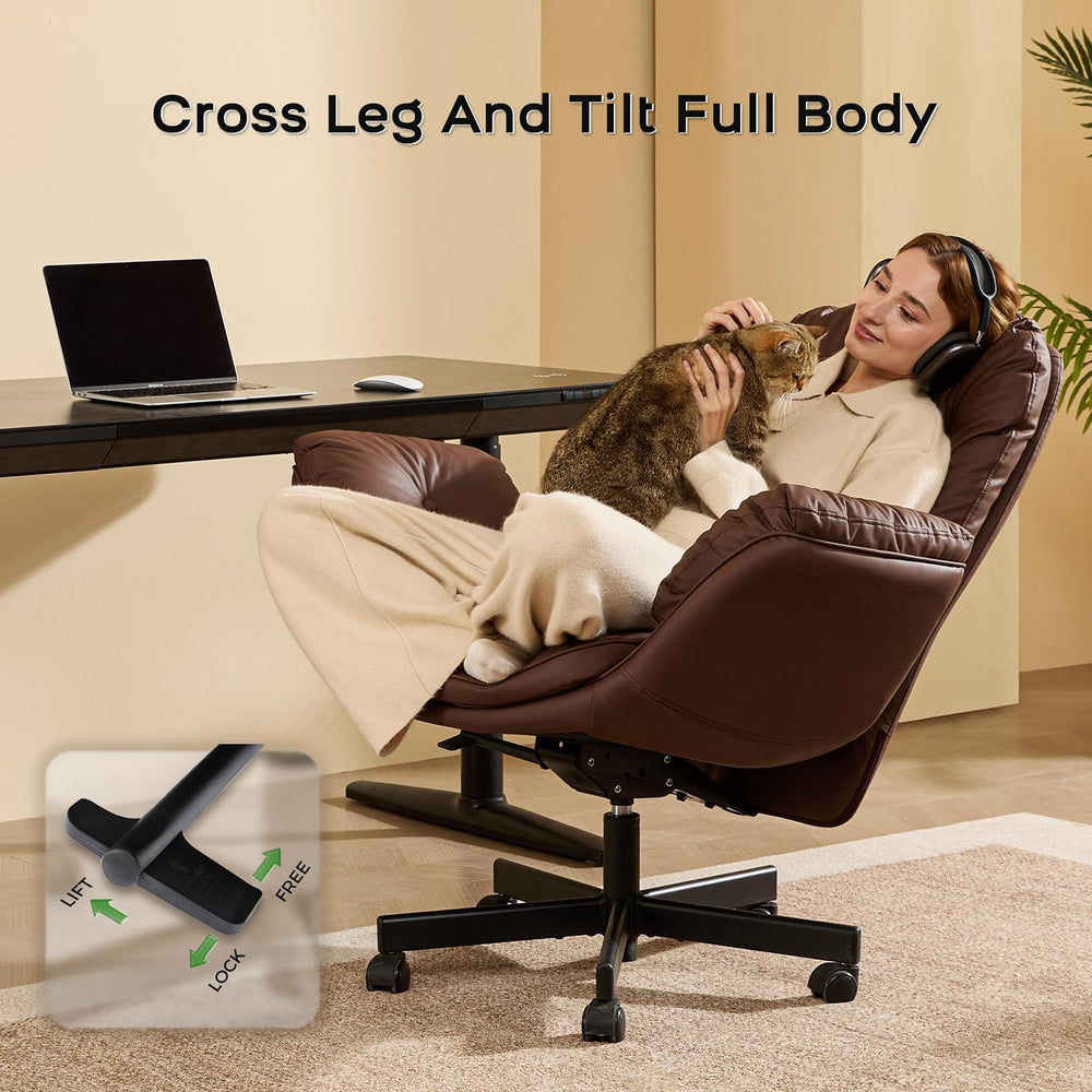 amseatec Big&Tall Office Chair,High Back Criss Cross Chair,5-Gear Armrests