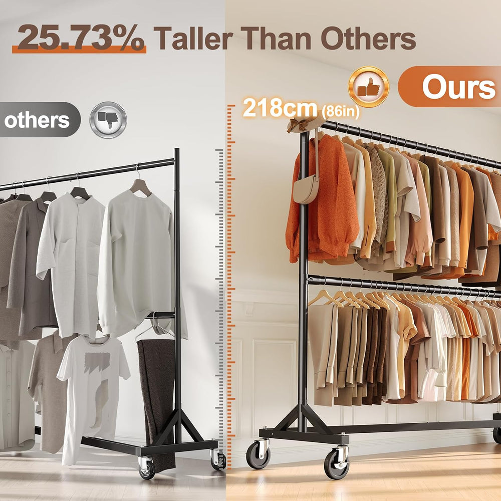 HOKEEPER Z Rack, Clothes Rack Hold 550LB Adjustable Height Black 2 Packs