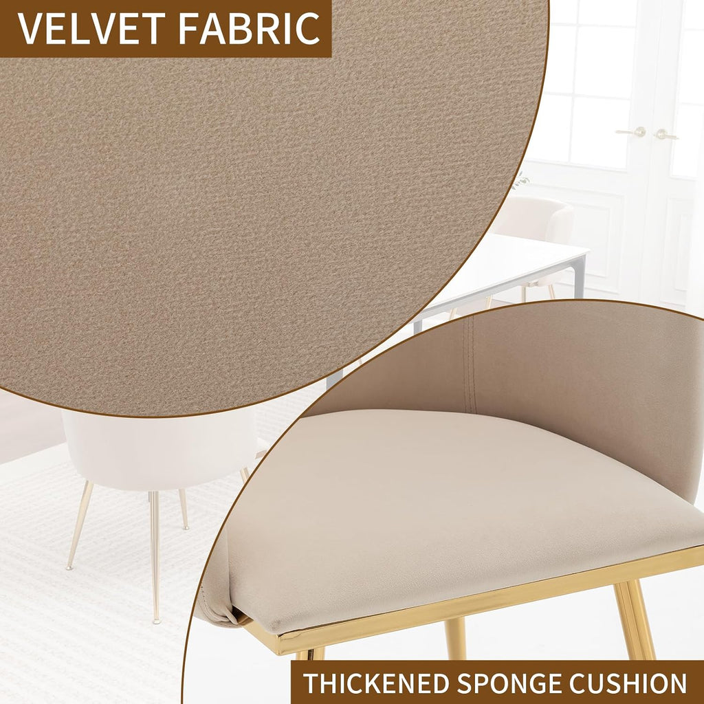 canxkun velvet dining chairs set of 4, barrel showing dimensions