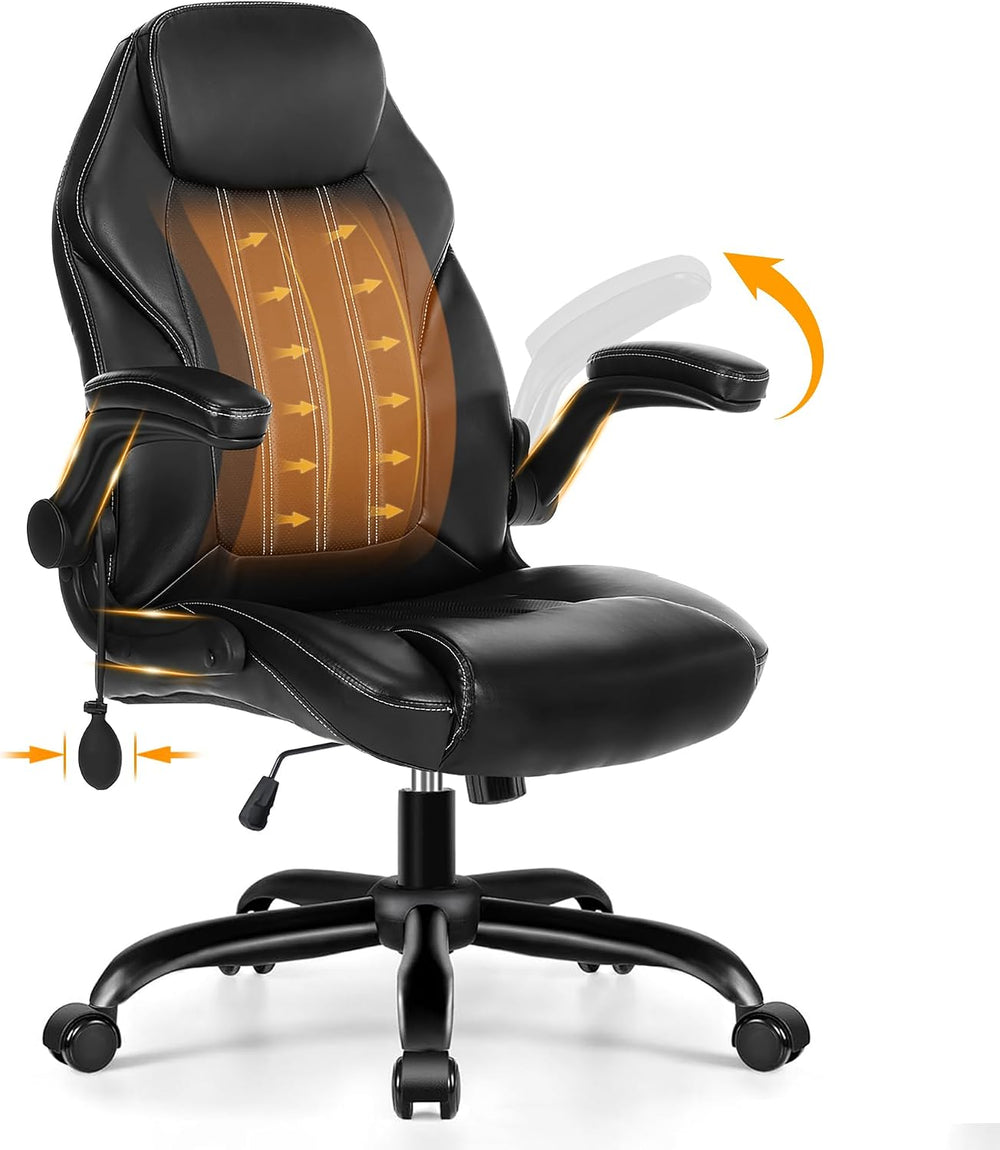 Ylzyxal Office Desk Chair, Ergonomic Computer Chair with Padded Flip-Up Arms ...