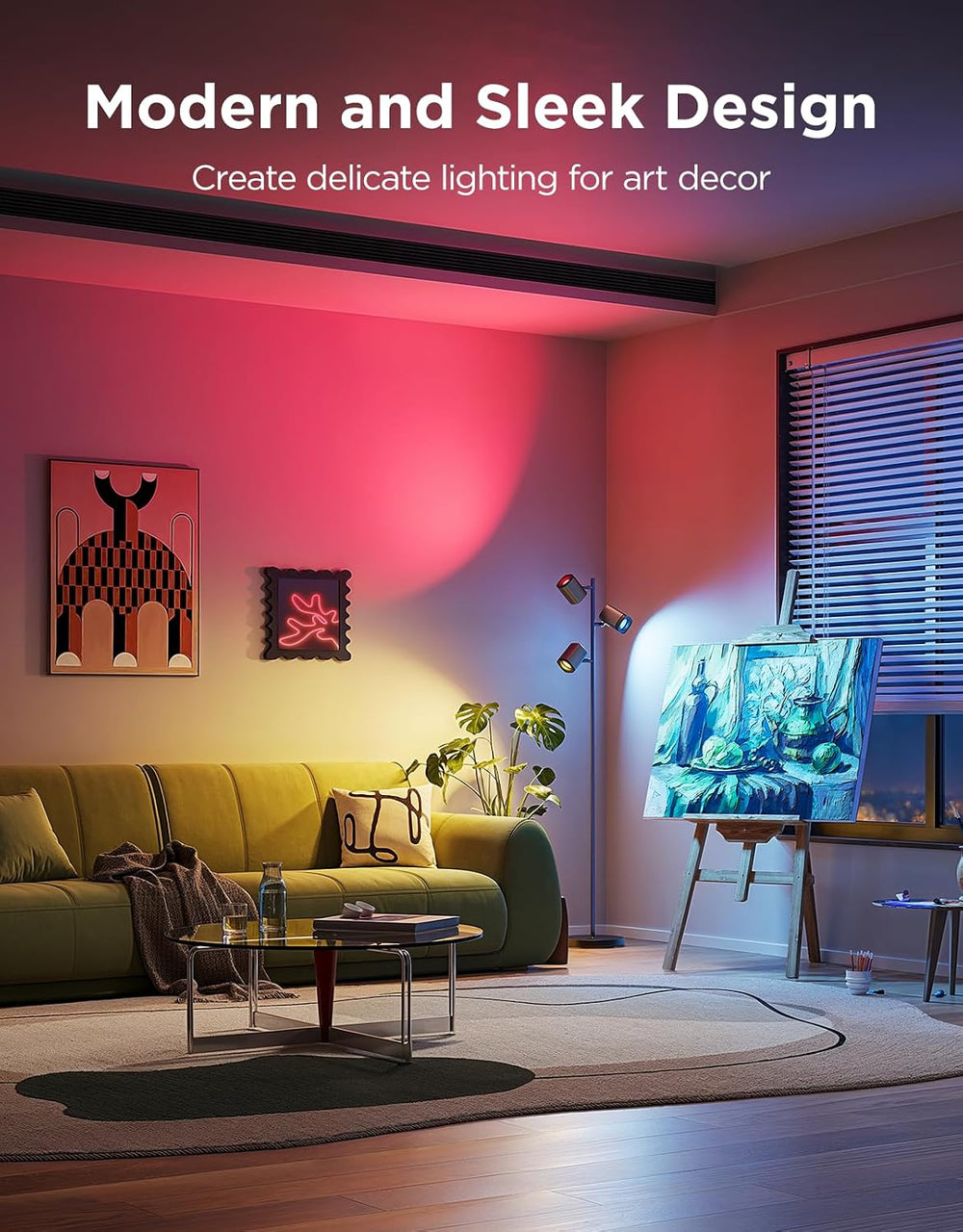 Govee Tree Floor Lamp with 3 Rotatable Lights, Compatible with Matter