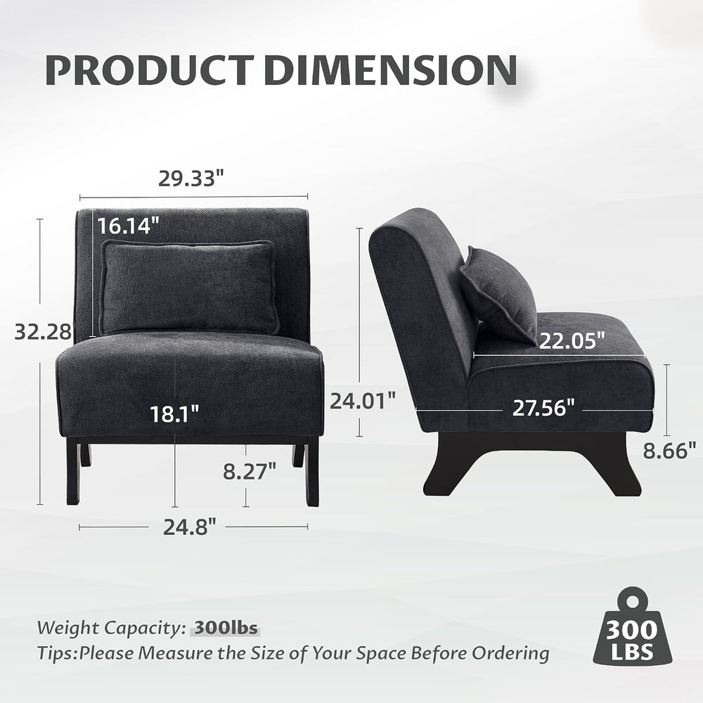 Armless Accent Chairs Set of 2 Upholstered Living Room Side Chairs