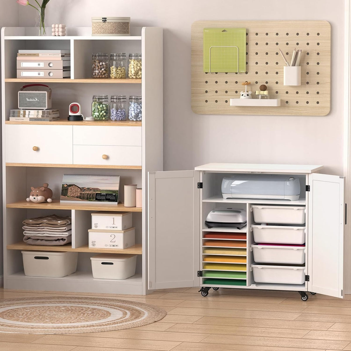 gdlf craft cart compatible with cricut, rolling storage showing dimensions