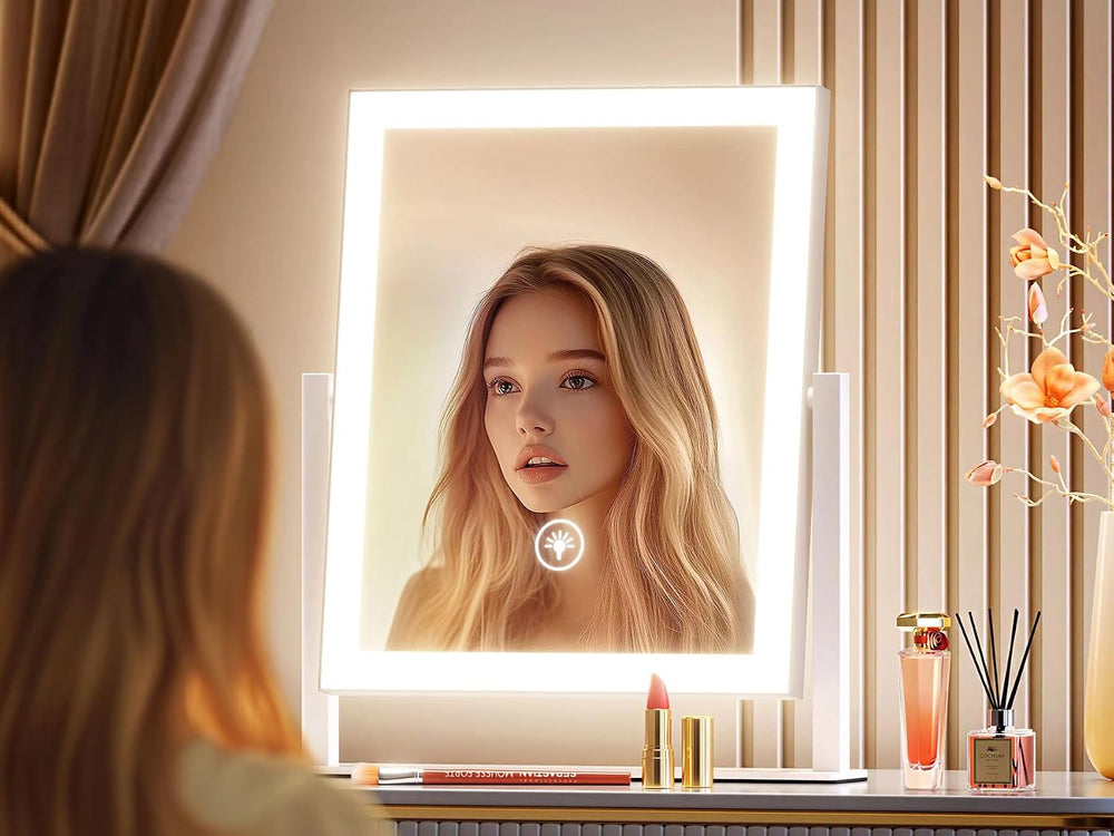 Gvnkvn Makeup Vanity Mirror with Lights 17.2" Large LED Lighted Mirror, ...