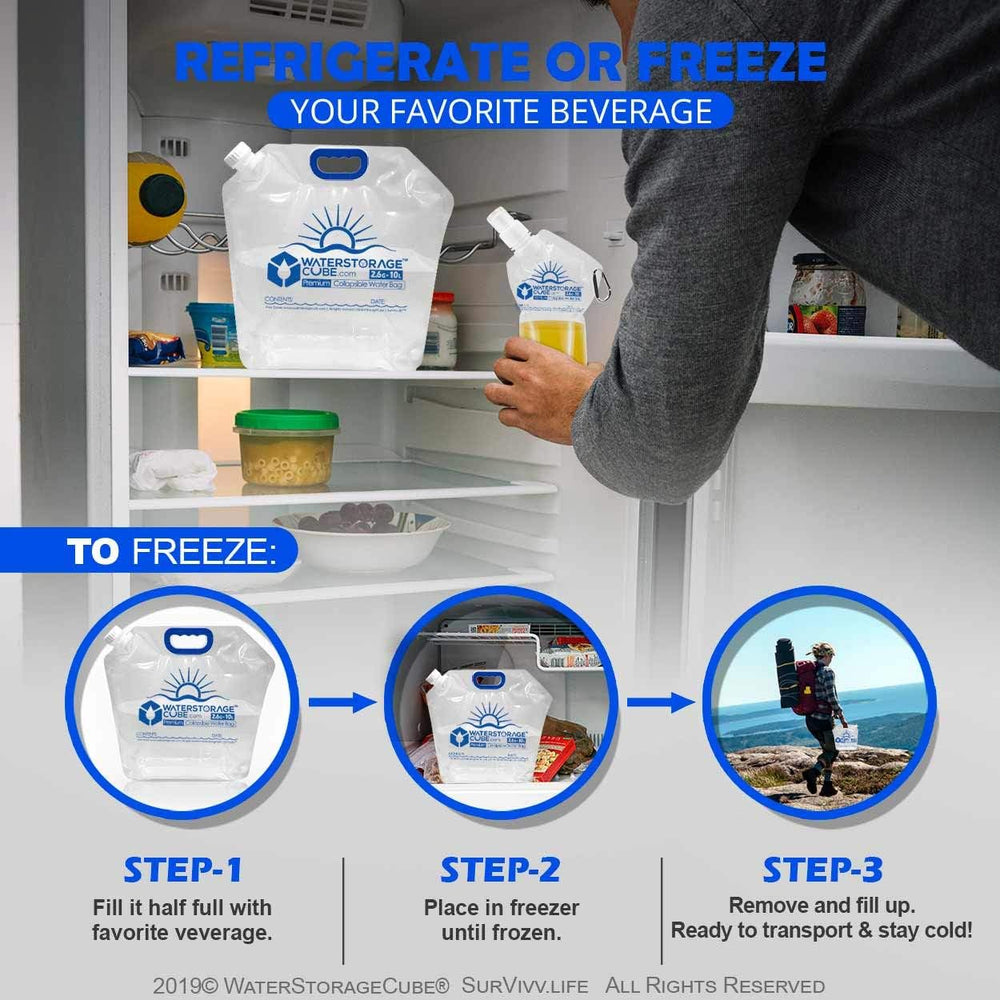 WaterStorageCube Premium Collapsible Water Container Bags