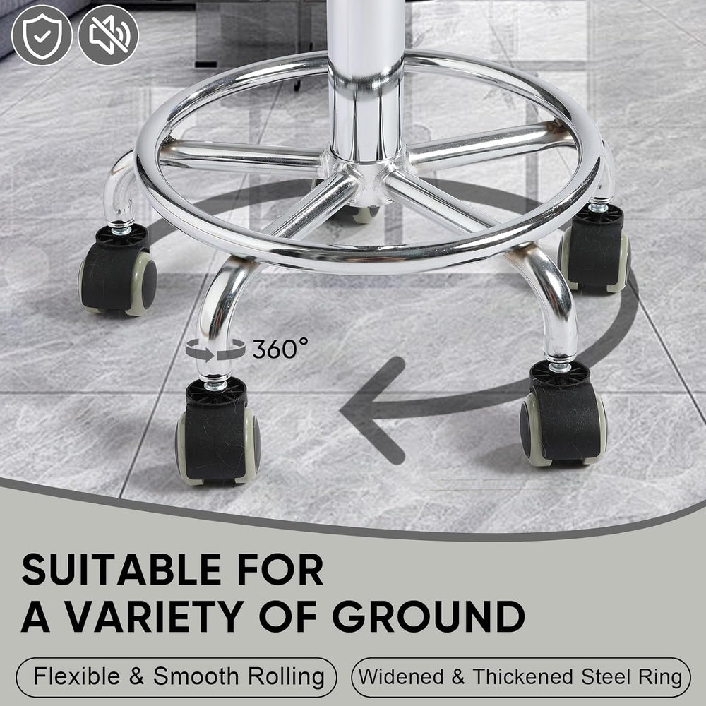 500lb heavy-duty Rolling Stool with Wheels,9.5cm thick Comfort cushion
