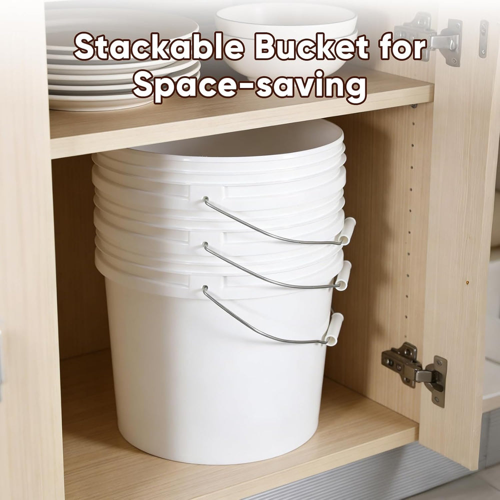 2.5 Gallon Bucket for Cleaning, Small Extra Thick Plastic Bucket with Metal H...