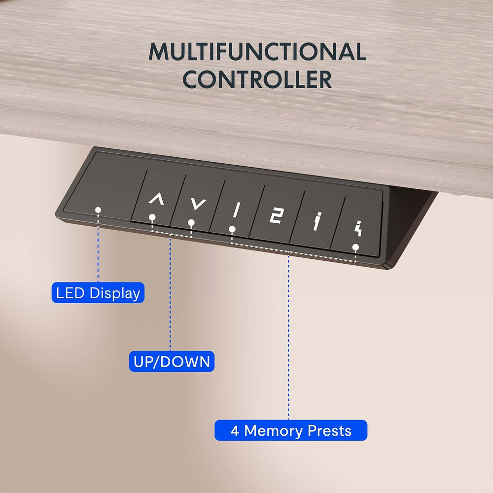 FLEXISPOT EN1 48"x30" One-Piece Standing Desk, Gray Wood