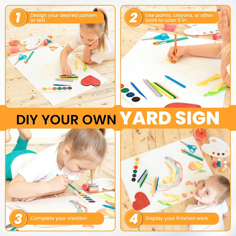 20 Pack Yard Signs,Metal Stakes, 17 x 12 Inches, Corrugated Plastic Board