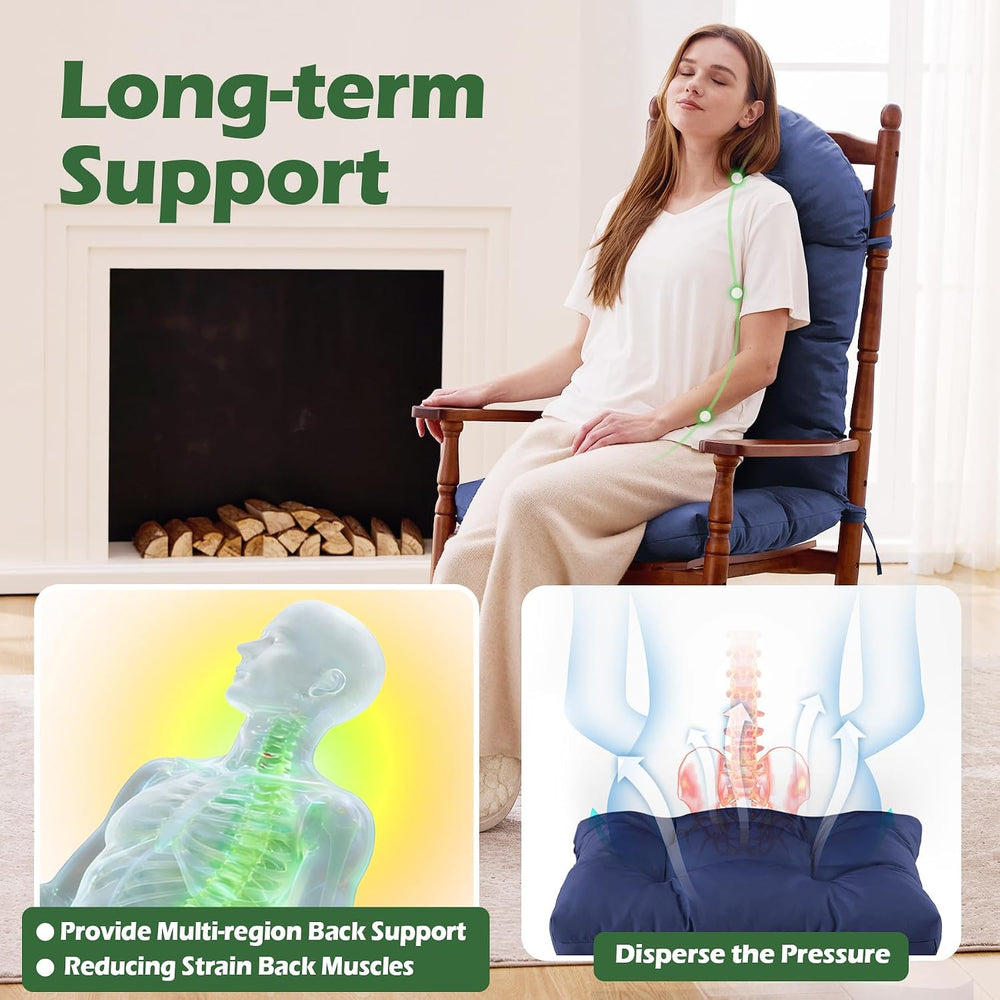 Rocking Chair Cushions, Indoor/Outdoor Adirondack Chair Cushion, Waterproof a...