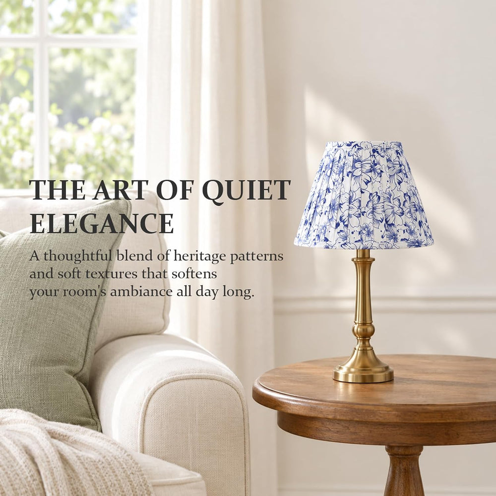 Blue & White Empire Pleated Lamp Shades Set of 2, 5" x 9" x 6.2...