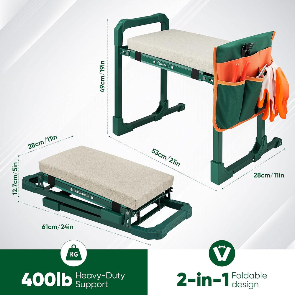 Sakerplus Garden Kneeler and Seat,Heavy Duty Foldable Garden Stool and Garden...