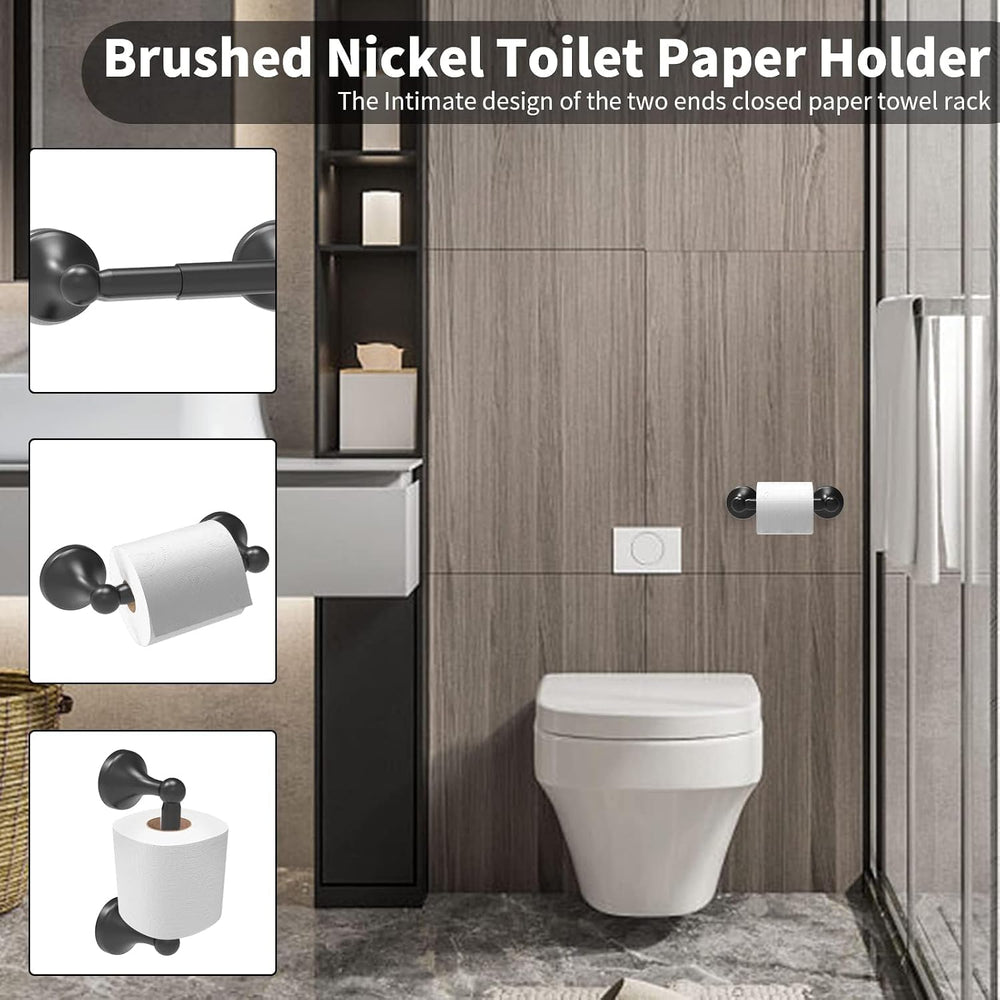 Newfun 8-Pieces 24 Inch Matte Black Bathroom Hardware Set
