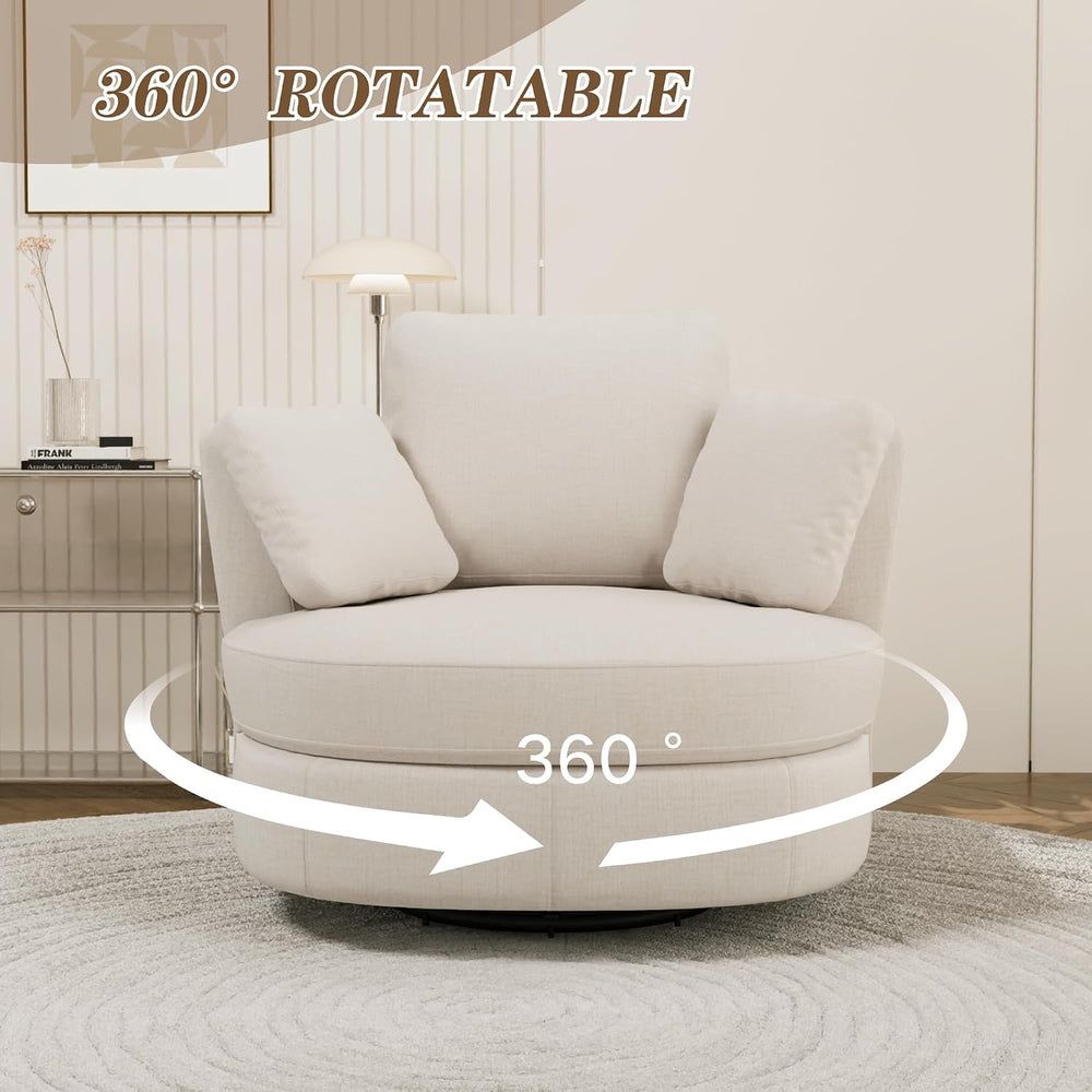 Chifee & Vingol Swivel Accent Chair with Ottoman 40.6" Round Swivel ...