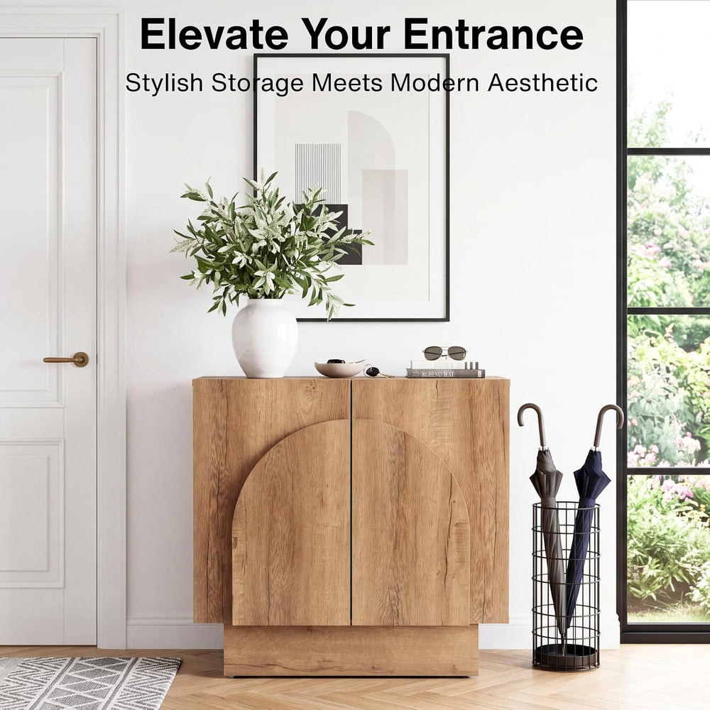 Ya-Home Natural Sideboard Buffet Cabinet with Storage, 31.5” Modern Sideboard...