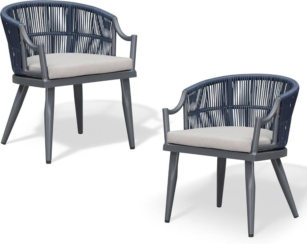 PURPLE LEAF Patio Dining Chairs Set of 2 Modern Wicker Outdoor Dining Chairs ...