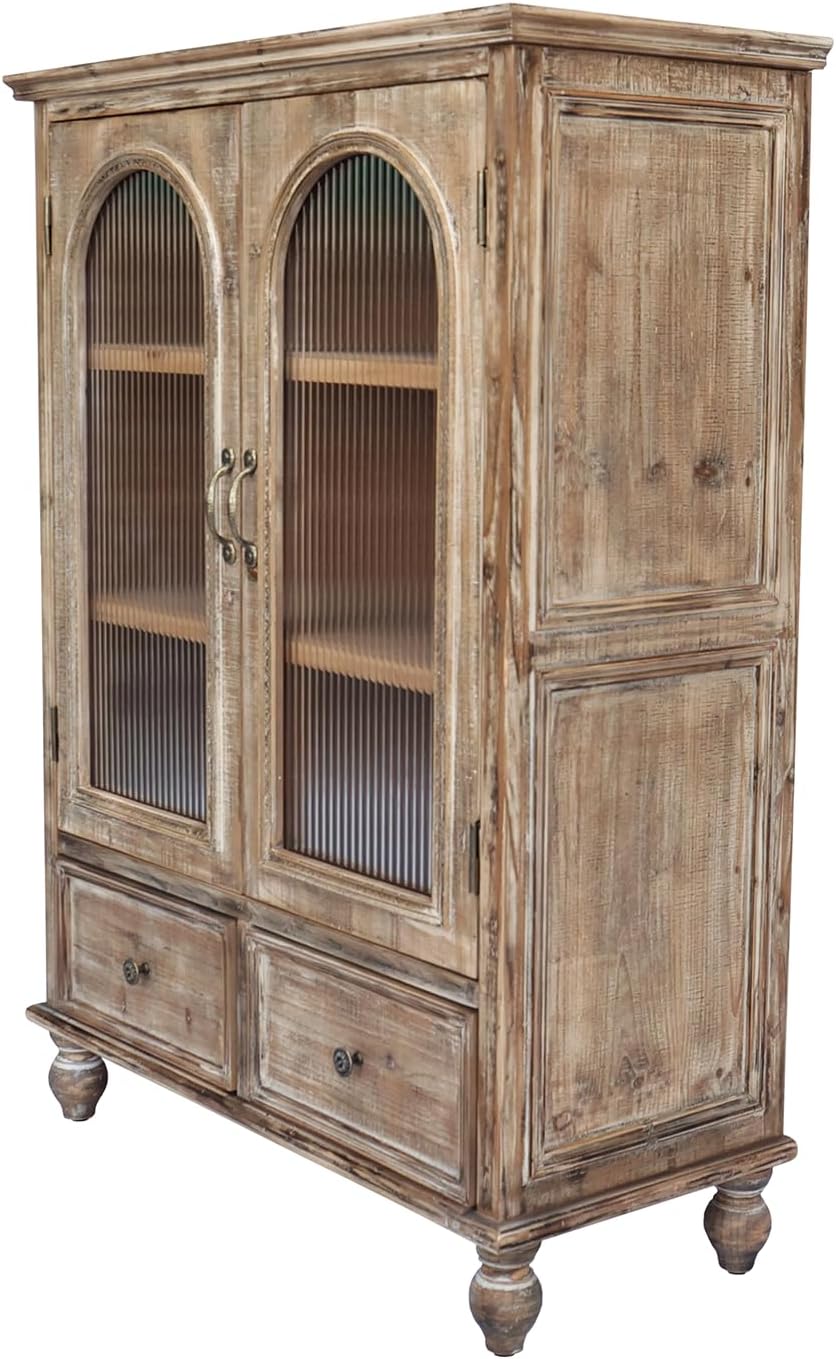 LKTART 48" Tall Solid Wood Sideboard Buffet Storage Cabinet with Drawers