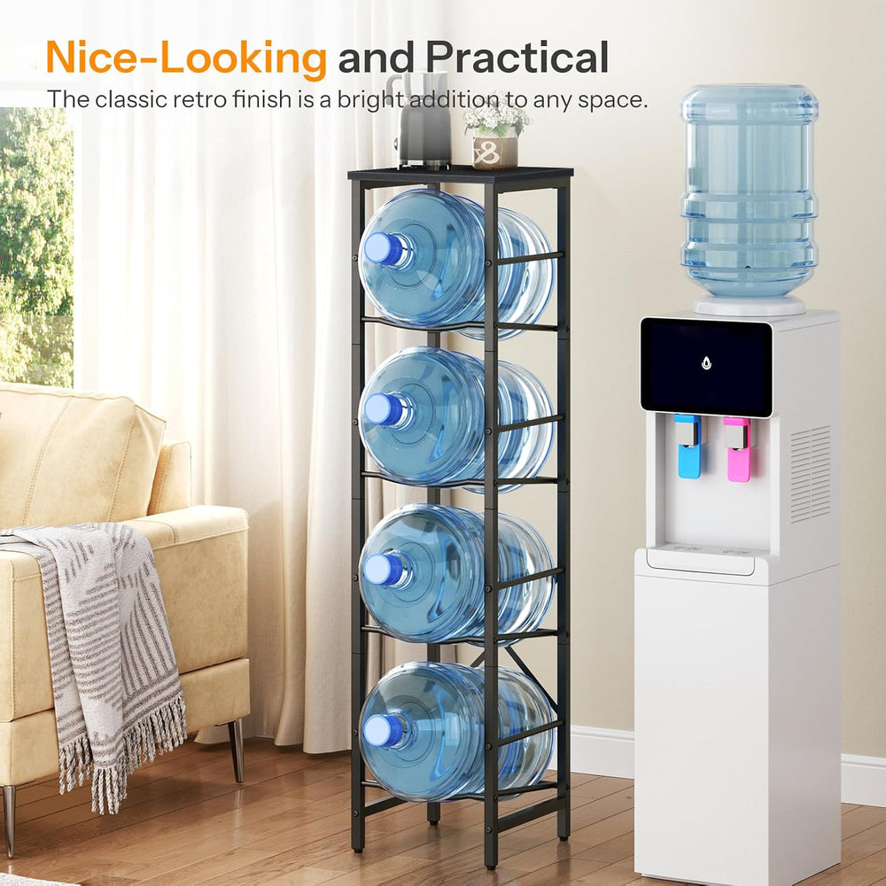 HOOBRO Water Jug Rack, Water Bottle Holder, 5 Gallon Water Jug Rack, 4-Tier W...