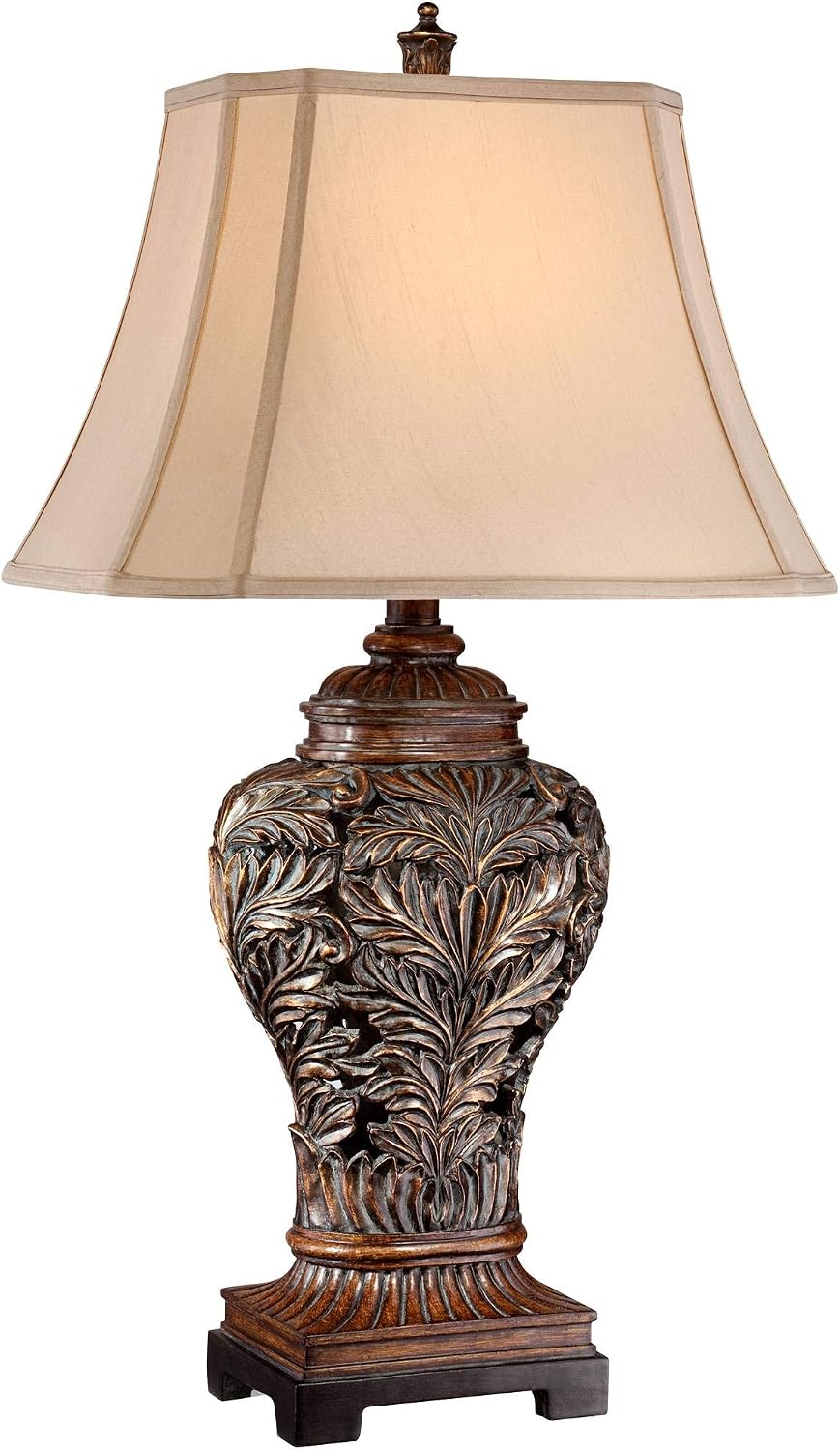 Regency Hill Leafwork 32 1/2" Table Lamp Large Bronze Brown Vase Cottage