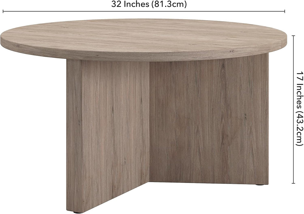 Henn&Hart 32" Scandinavian Coffee Table, Weathered Gray