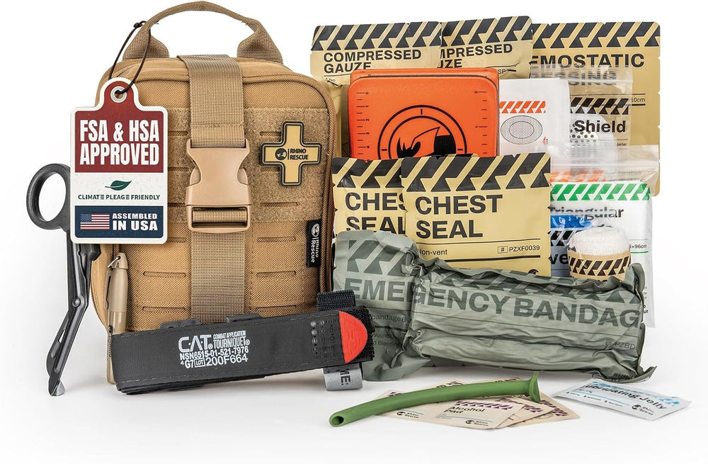 RHINO RESCUE IFAK Trauma First Aid Kit Molle Medical Pouch for Tactical Milit...