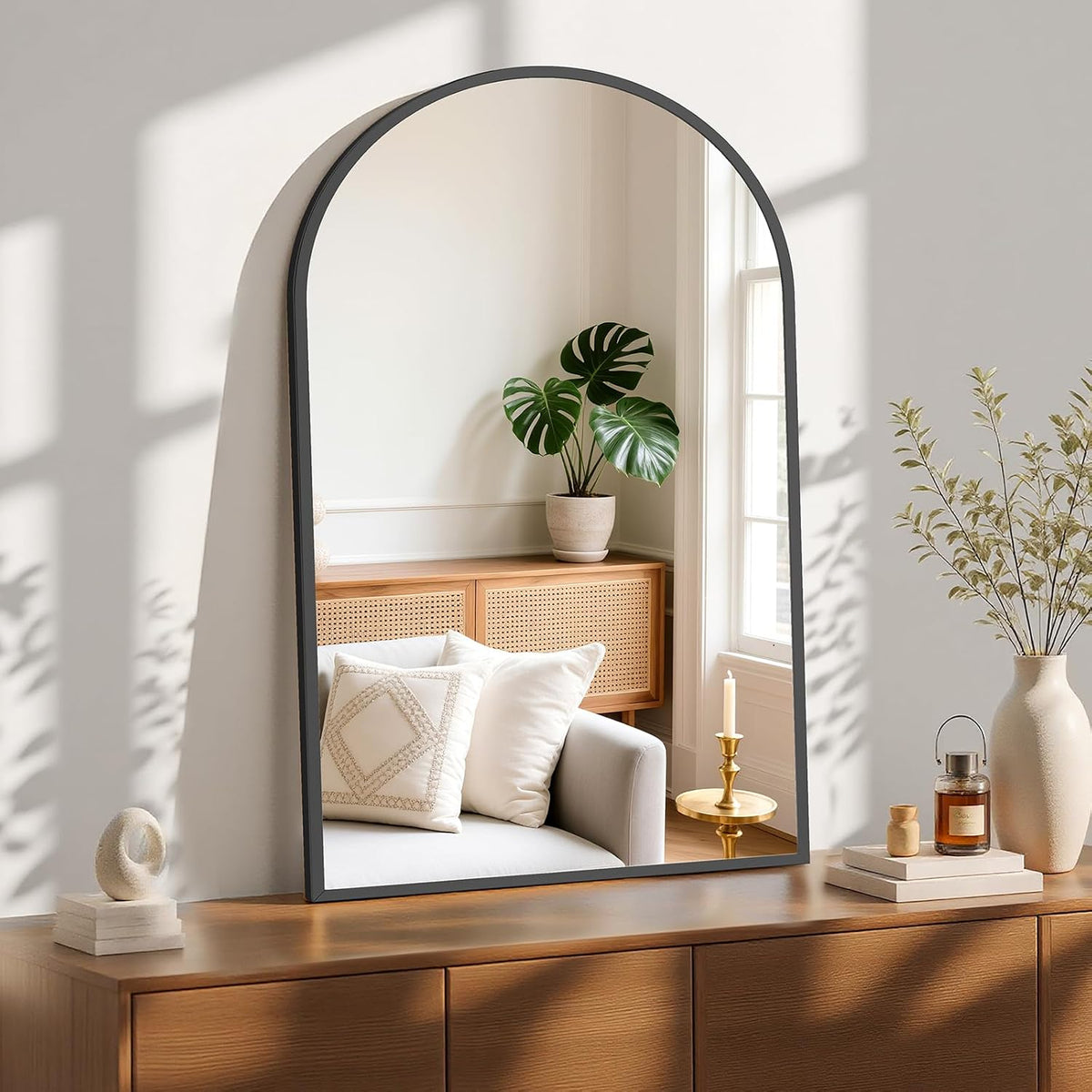 Sweetcrispy 26"x38" Arched Bathroom Mirror, Bathroom Mirrors for Over Sink