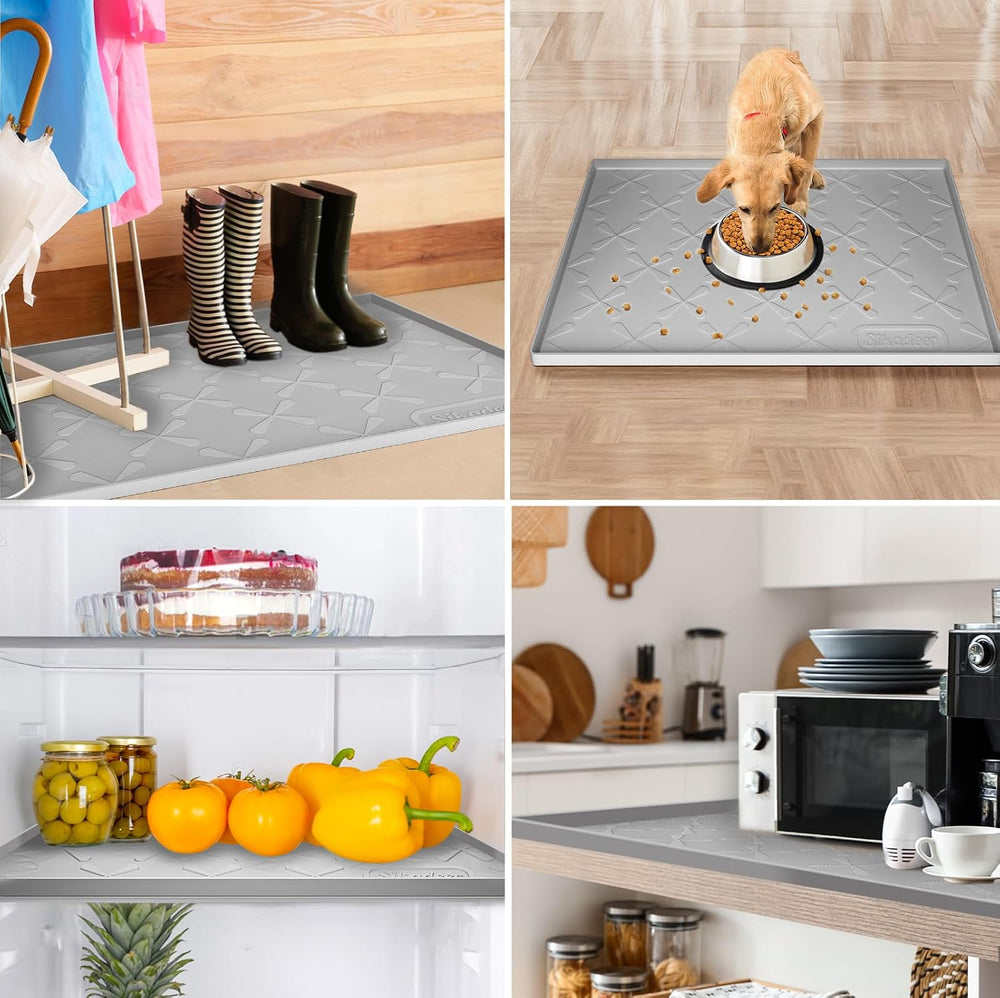 SIKADEER Waterproof Under Sink Mat 34" x 22", Silicone Mat Kitchen ...