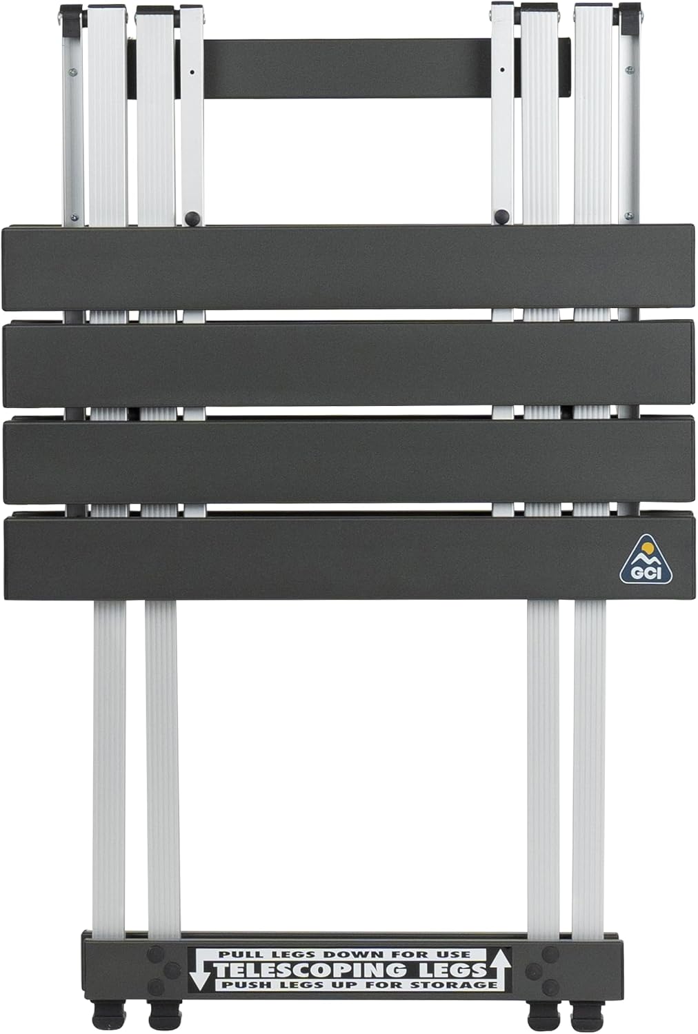gci outdoor folding table, side view