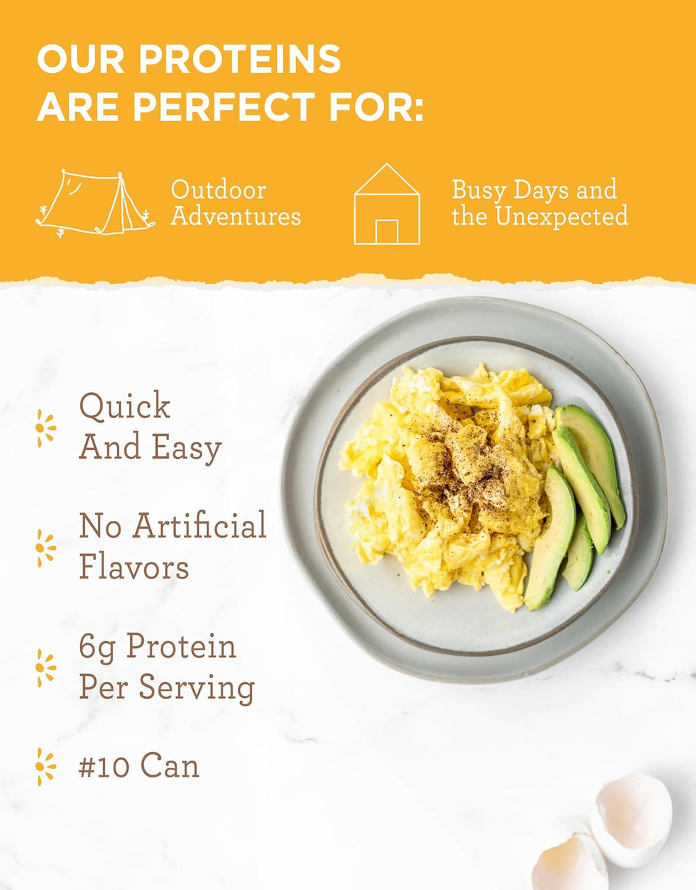 SIMPLE KITCHEN Powdered Eggs #10 Can, 72 Servings, Emergency Camping Food