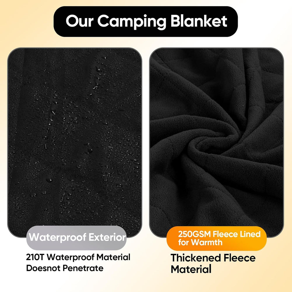 Waterproof Outdoor Blanket 82"x55", Windproof & Warm, 250 GSM F...
