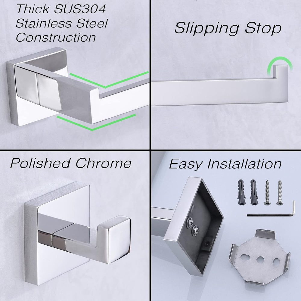 TRUSTMI Chrome 5-Piece Bathroom Hardware Set Wall Mount