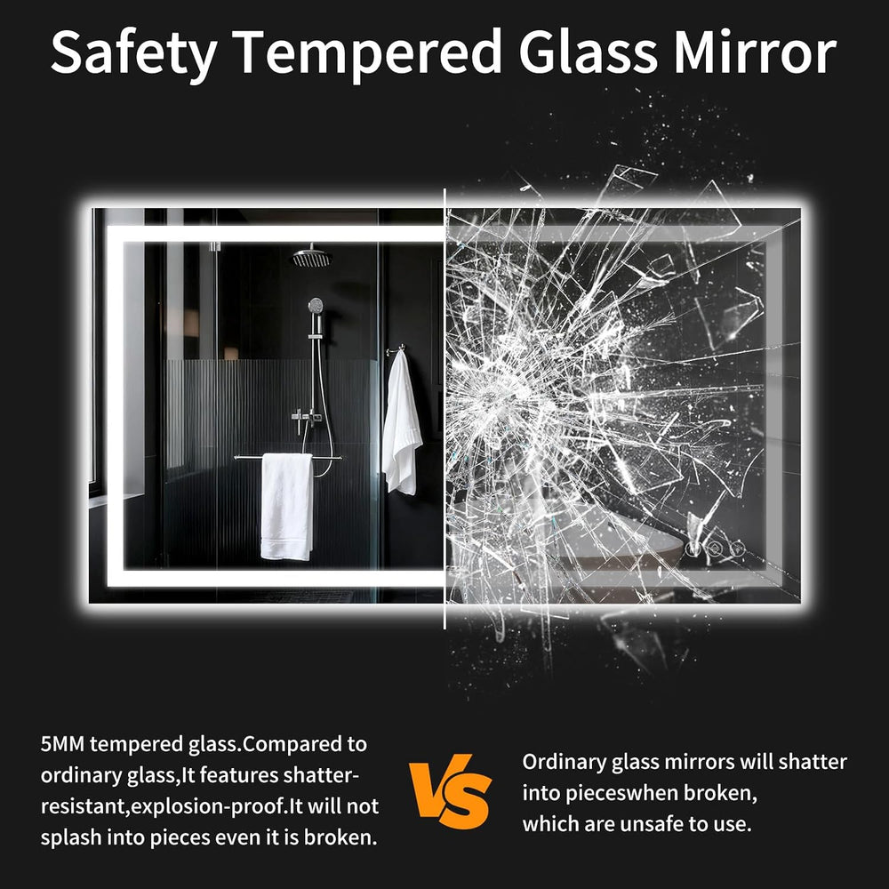 30"x48" LED Bathroom Mirror with Lights | Dimmable，Anti-Fog，Bathroo...
