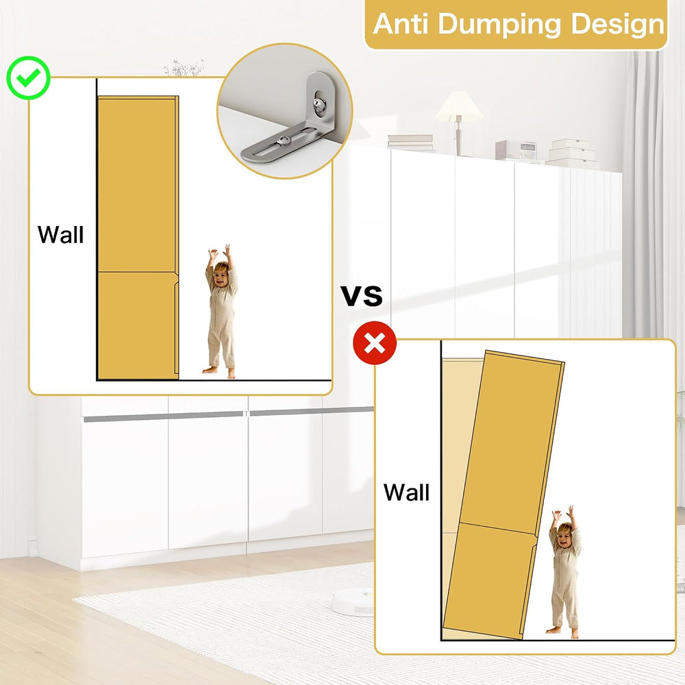 White Armoire Wardrobe Closet with 8 Doors: 75" H x 126" W