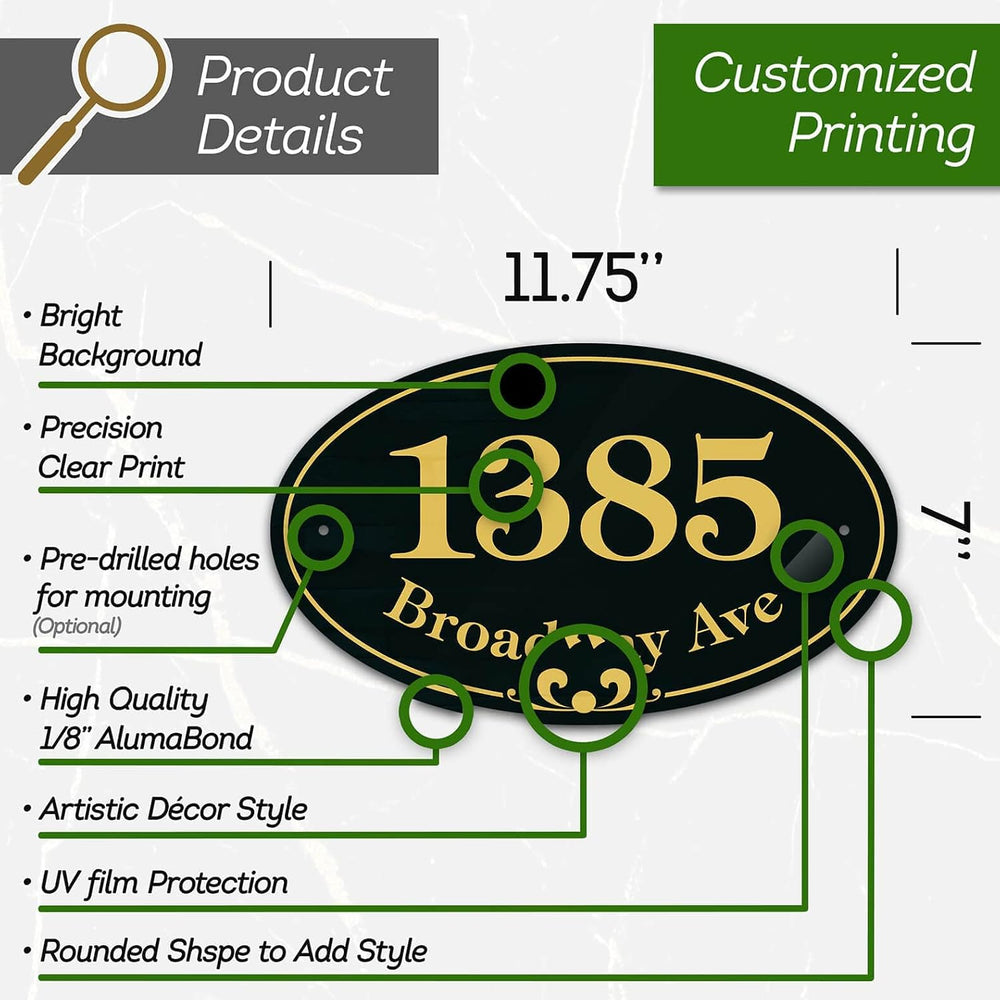 My Sign Center House Address Sign, House Address Plaque, Indoor/Outdoor Use, ...