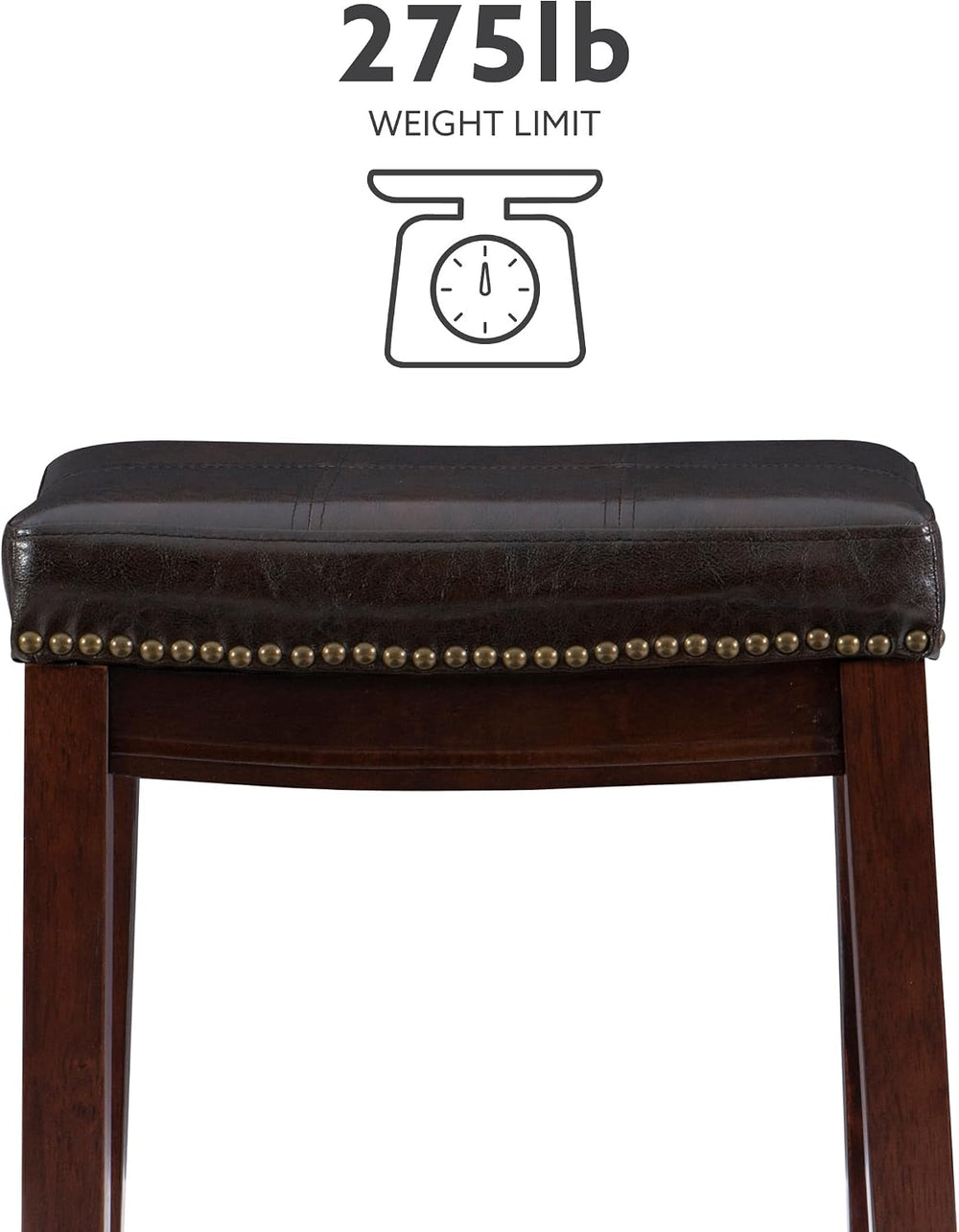 Linon Home Décor Kingston Backless Linon Claridge Stool, Counter Height, Brow...