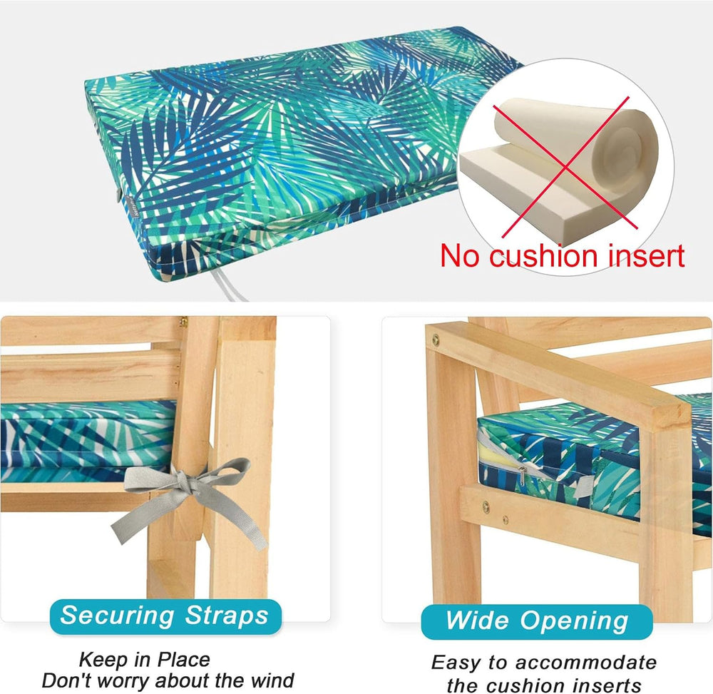 NettyPro Patio Bench/Swing Cushion Cover 45 x 18 x 3 Inch, Water Resistant UV...