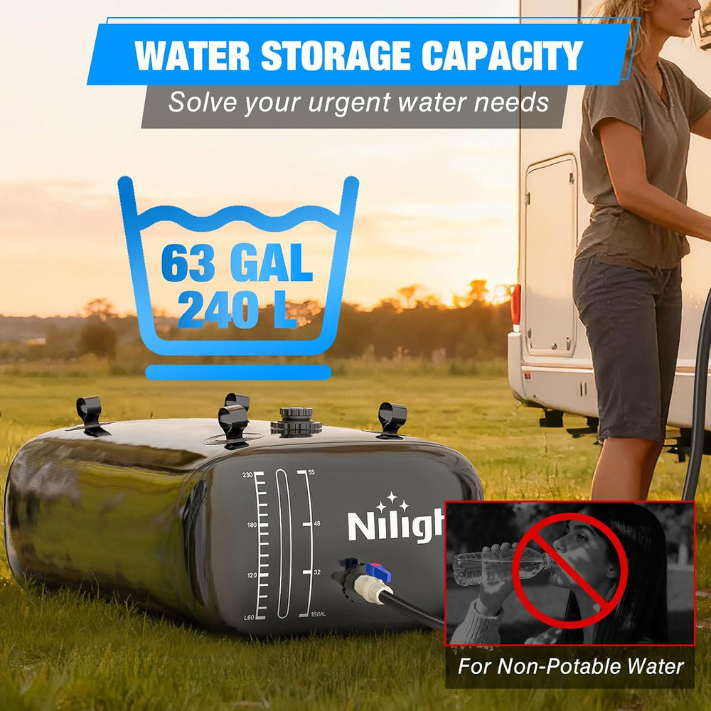 Nilight 63Gal/240L Water Storage Bladder RV Potable Water Tank 1000D PVC