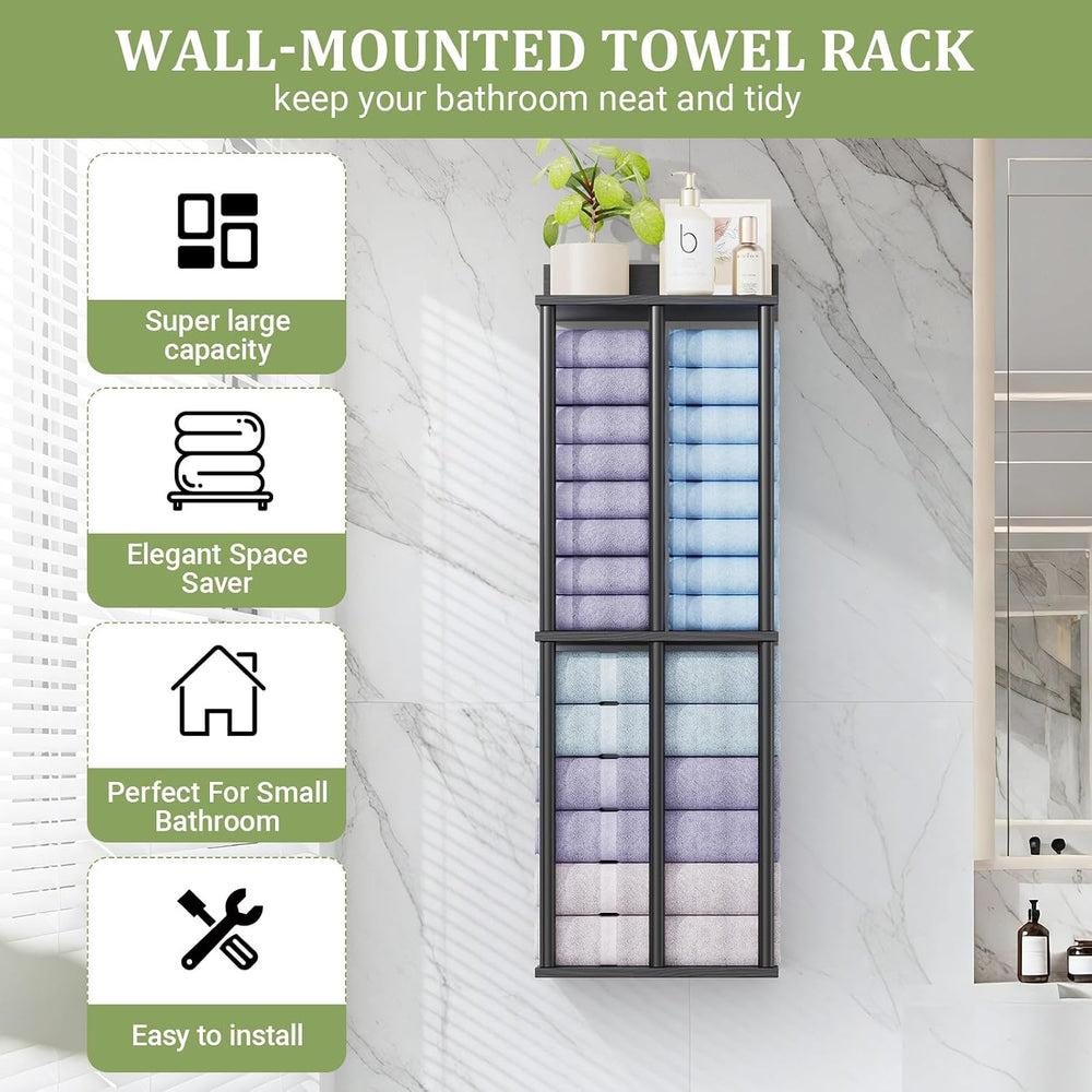 Large Capacity Three-layer Towel Racks for Bathroom Wall Mounted, Updated 3 B...
