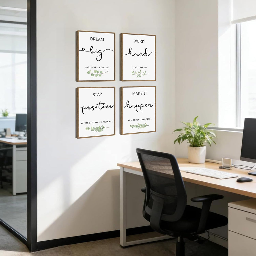 Office Wall Art Inspirational Prints Motivational Decor 12”x16”Framed