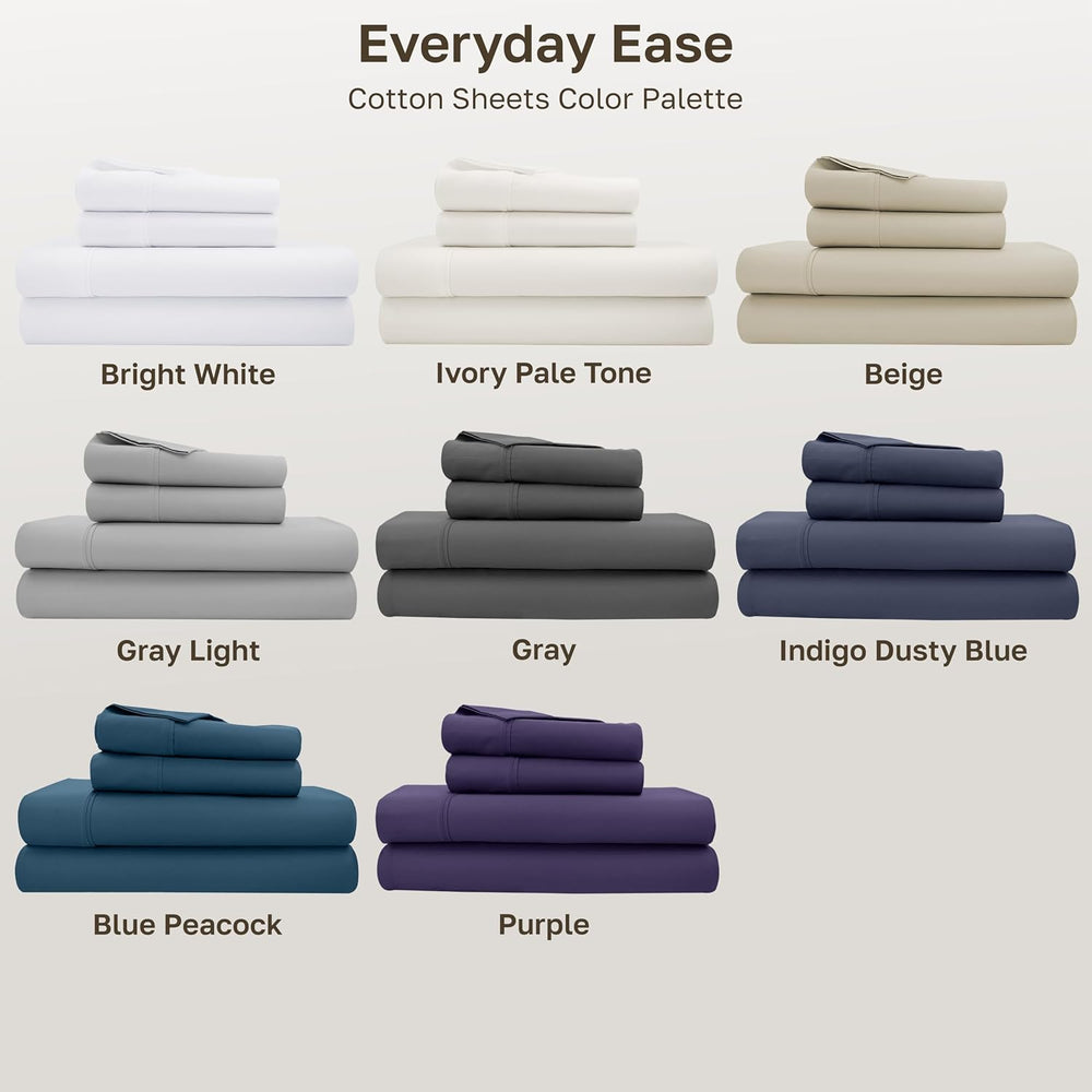 California Design Den 100% Cotton Sateen King Bed Sheet Set, 6 Pcs, White