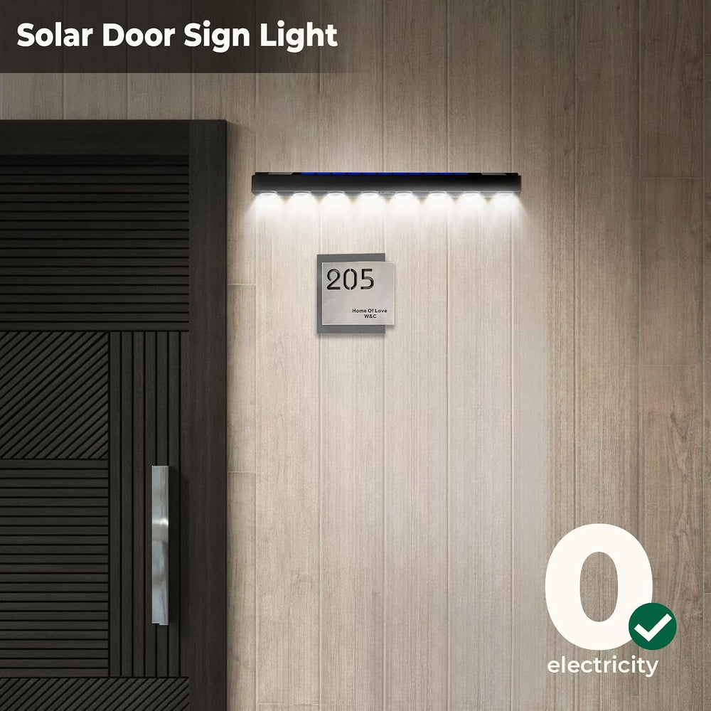 2 Pack Solar Sign Light Dusk to Dawn, 8 LED Outdoor Signboard Lights
