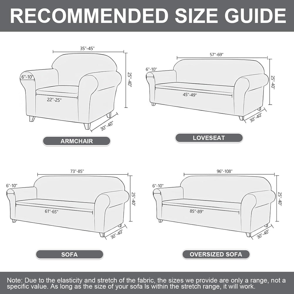 Super Stretch Armchair Covers (Chair 35"-45", Light Gray)