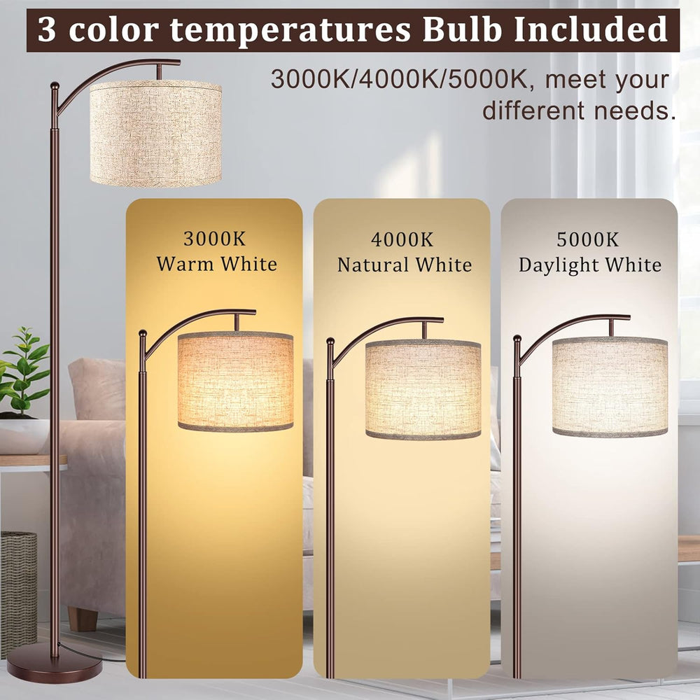 Floor Lamp for Living Room, LED Standing Lamp Tall Industrial Floor Lamp Read...